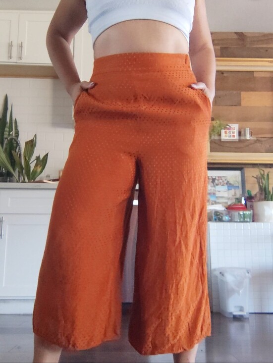 Leith Other - Leith Burnt Orange Dot-Texture Pants